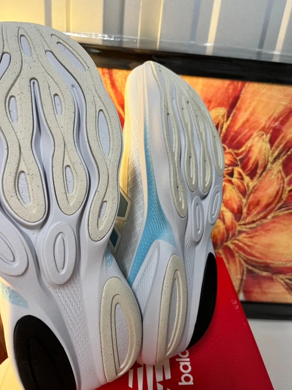 New Balance Ellipse Beige & Blue Foam Trainers